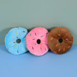 100PC/Lot Pet Dog Toys Plush Donuts Dog Sound Chew Toys Bite-resistant Interactive Pet Supplies