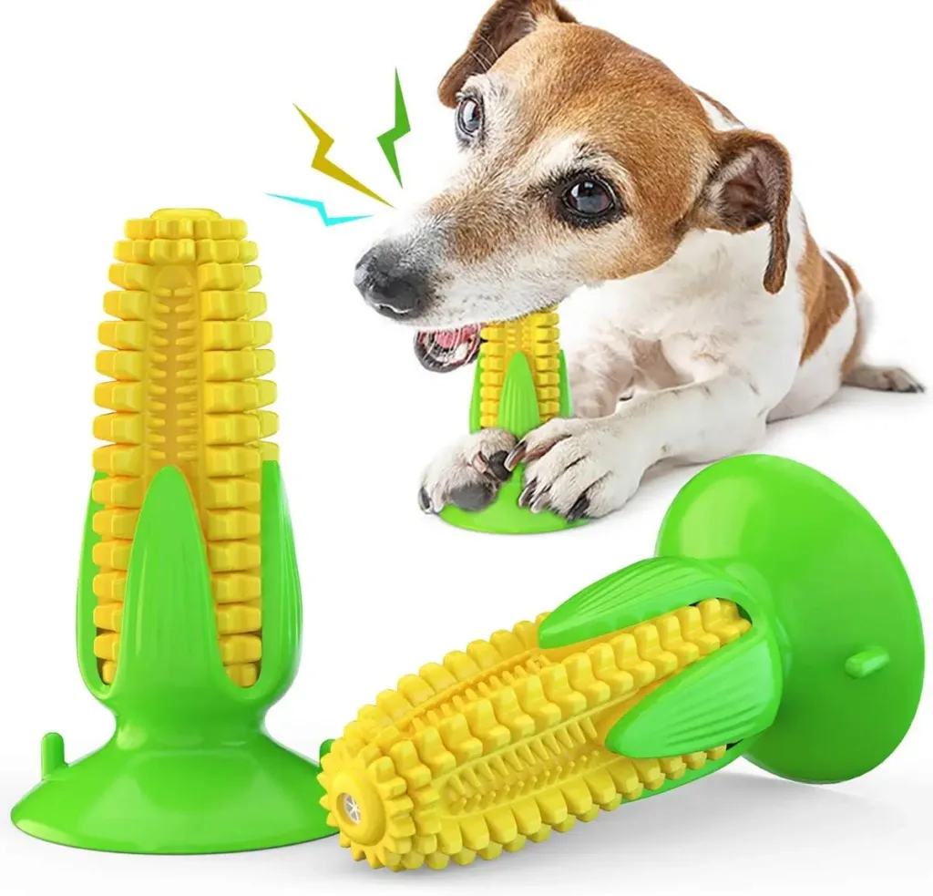 Interactive Yellow Durable Squeaky Toothbrush Stick for Happy and Healthy Dogs - Long-Lasting Pet Toy with Strong Suction Power